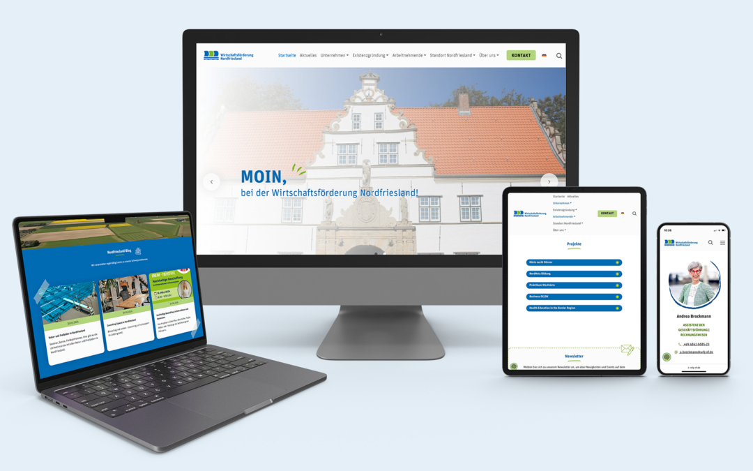 Website für Wirtschaftsförderung Nordfriesland 